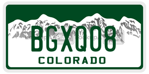 BGXQ08  license plate in CO