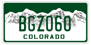 BGZO60  license plate in CO