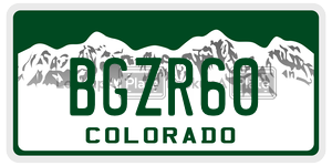 BGZR60  license plate in CO
