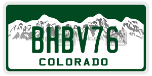 BHBV76  license plate in CO