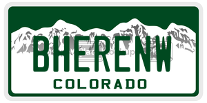 BHERENW  license plate in CO