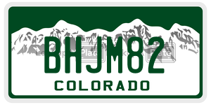 BHJM82  license plate in CO