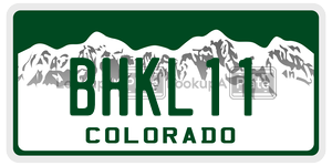 BHKL11  license plate in CO