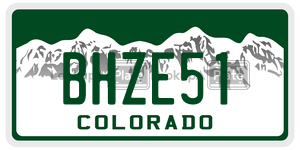 BHZE51  license plate in CO