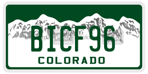 BICF96  license plate in CO