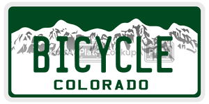 BICYCLE  license plate in CO
