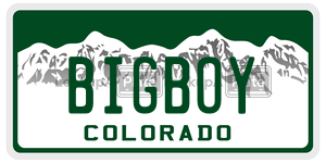 BIGBOY  license plate in CO