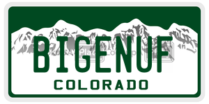 BIGENUF  license plate in CO