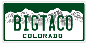BIGTACO  license plate in CO