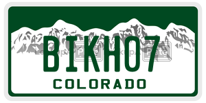 BIKH07  license plate in CO
