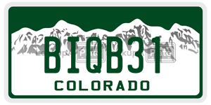 BIQB31  license plate in CO