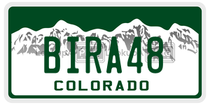 BIRA48  license plate in CO