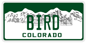 BIRD license plate in Colorado
