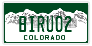 BIRU02  license plate in CO