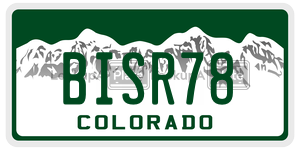 BISR78 license plate in Colorado