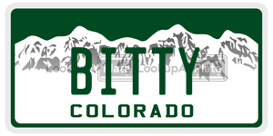 BITTY  license plate in CO