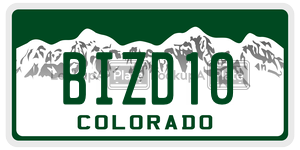 BIZD10  license plate in CO