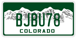 BJBU78  license plate in CO