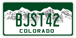 BJST42  license plate in CO