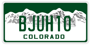BJUH10  license plate in CO