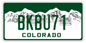 BKBU71 license plate in Colorado