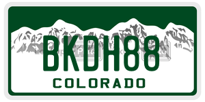 BKDH88  license plate in CO