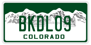 BKDL09  license plate in CO
