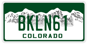 BKLN61  license plate in CO