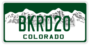 BKRD20  license plate in CO