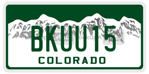 BKUU15  license plate in CO