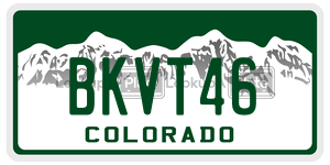 BKVT46  license plate in CO
