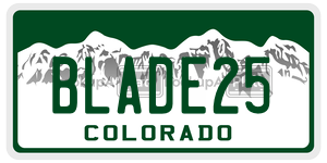 BLADE25  license plate in CO