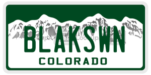 BLAKSWN  license plate in CO