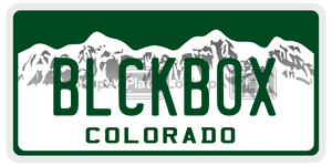 BLCKBOX  license plate in CO