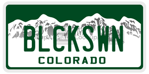 BLCKSWN  license plate in CO