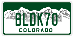 BLDK70  license plate in CO