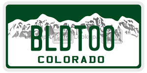 BLDT00  license plate in CO
