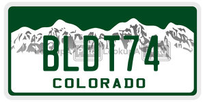 BLDT74  license plate in CO
