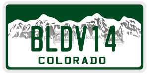 BLDV14  license plate in CO