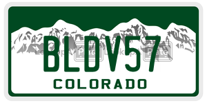 BLDV57  license plate in CO