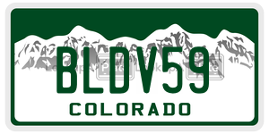 BLDV59  license plate in CO
