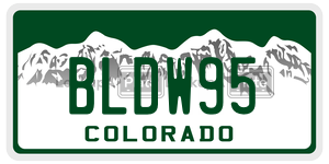 BLDW95  license plate in CO