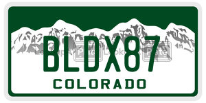 BLDX87  license plate in CO