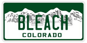 BLEACH license plate in Colorado