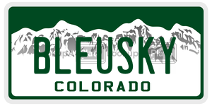 BLEUSKY  license plate in CO