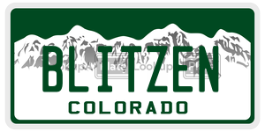 BLITZEN  license plate in CO