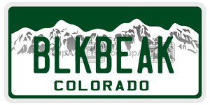BLKBEAK  license plate in CO