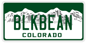 BLKBEAN  license plate in CO