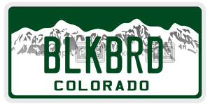BLKBRD license plate in Colorado