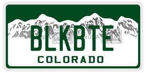 BLKBTE license plate in Colorado